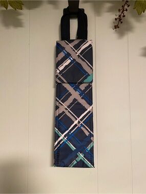 EUC thirty-one Blue Plaid Wine Tote
